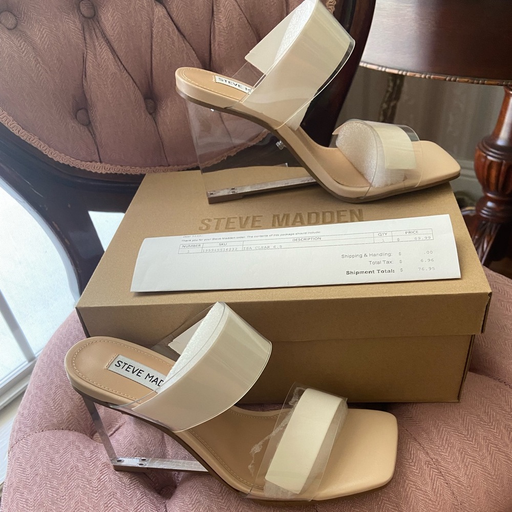 Steve Madden ISA Clear Wedge Heels